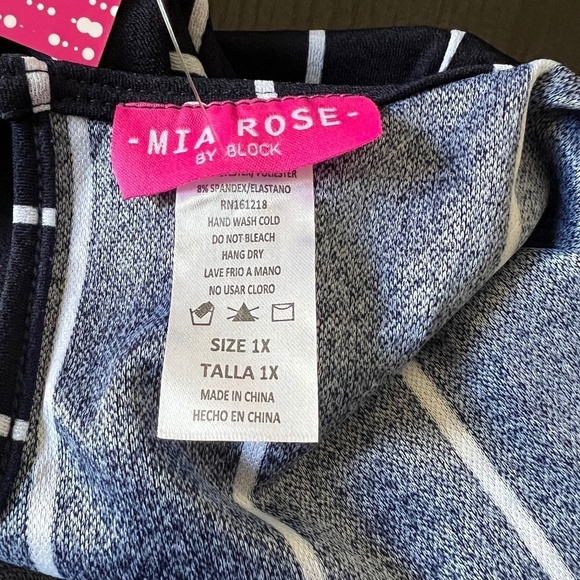 Mia Rose | Juniors Striped Jumpsuit | Navy White - NWT - Picture 6 of 7